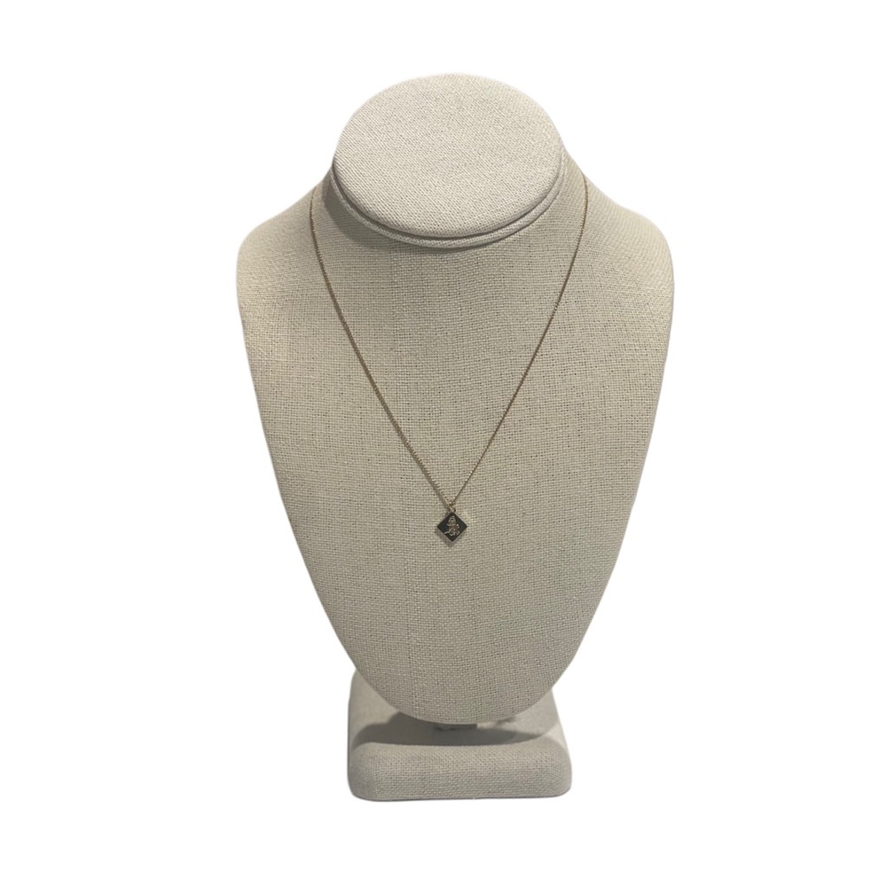 (5/$10) Mini Diamond Square Shape Gold Tone Necklace